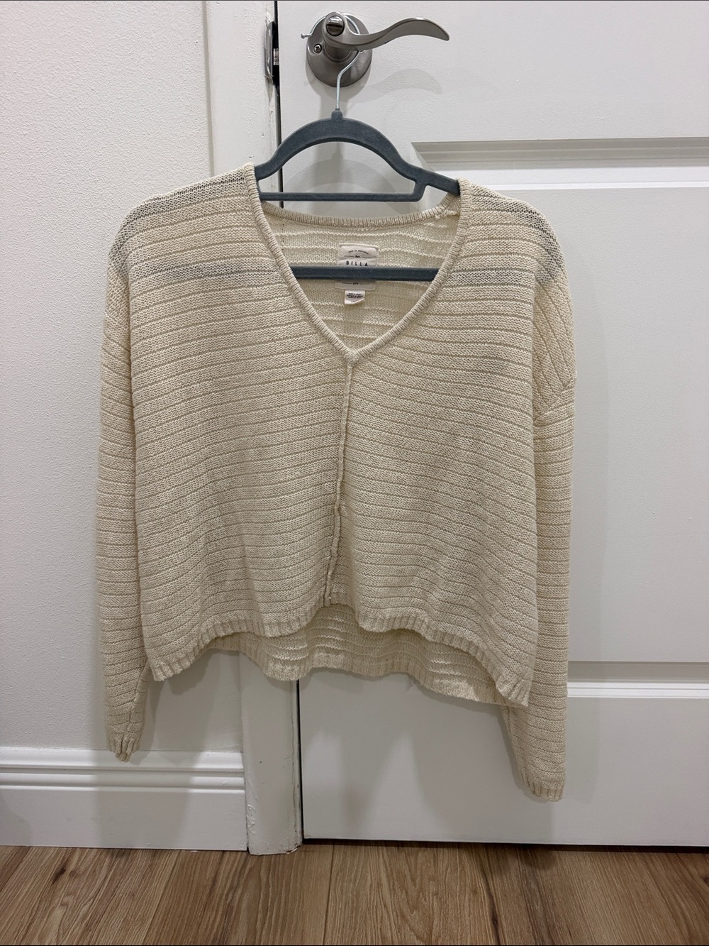 Billabong Cream Ribbed V-Neck Sweater